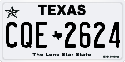 TX license plate CQE2624