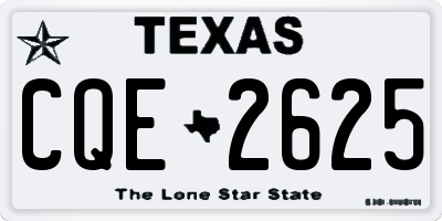 TX license plate CQE2625