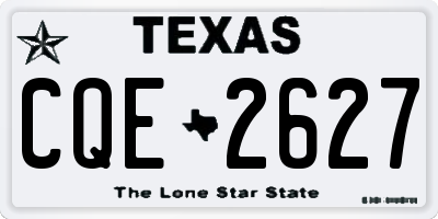 TX license plate CQE2627