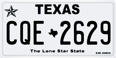 TX license plate CQE2629