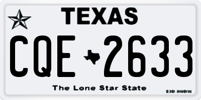 TX license plate CQE2633