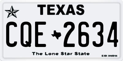 TX license plate CQE2634
