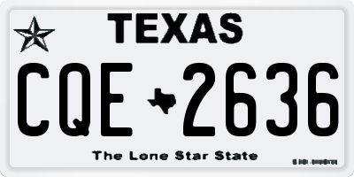TX license plate CQE2636