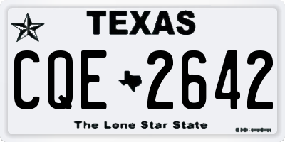 TX license plate CQE2642