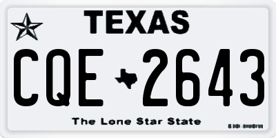 TX license plate CQE2643