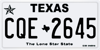 TX license plate CQE2645
