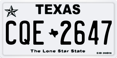 TX license plate CQE2647