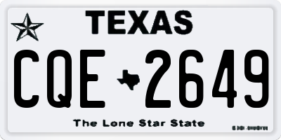 TX license plate CQE2649