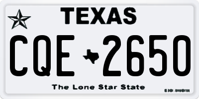 TX license plate CQE2650