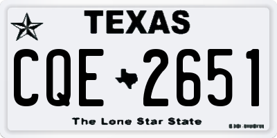 TX license plate CQE2651