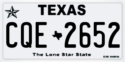TX license plate CQE2652