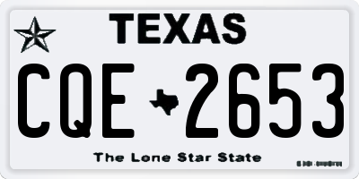 TX license plate CQE2653