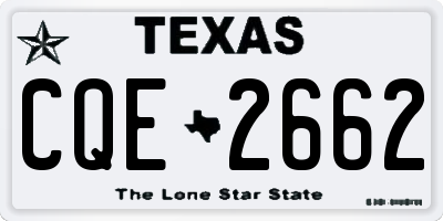 TX license plate CQE2662