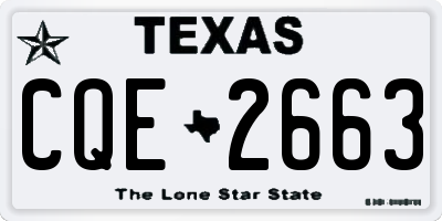 TX license plate CQE2663