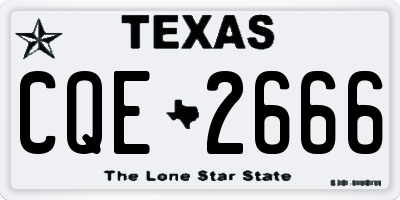 TX license plate CQE2666