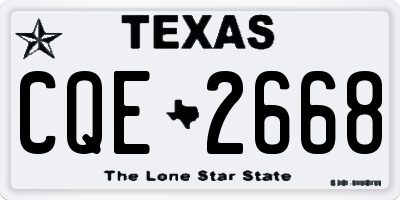 TX license plate CQE2668