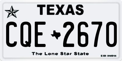 TX license plate CQE2670
