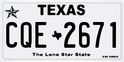 TX license plate CQE2671