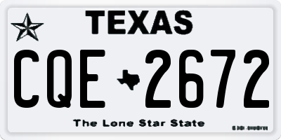 TX license plate CQE2672