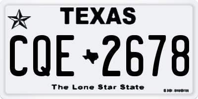 TX license plate CQE2678