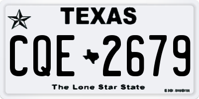 TX license plate CQE2679