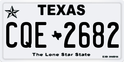 TX license plate CQE2682