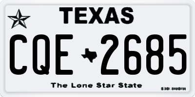 TX license plate CQE2685