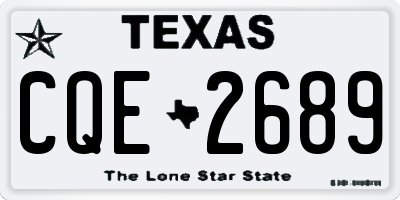 TX license plate CQE2689