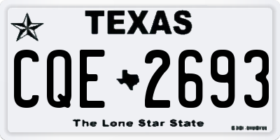 TX license plate CQE2693