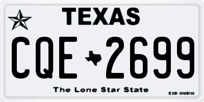 TX license plate CQE2699