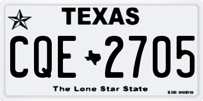 TX license plate CQE2705