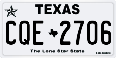 TX license plate CQE2706