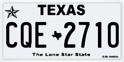TX license plate CQE2710
