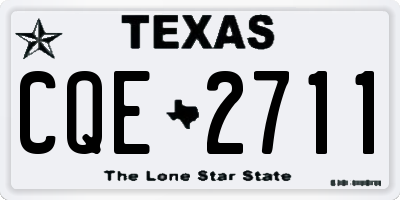 TX license plate CQE2711