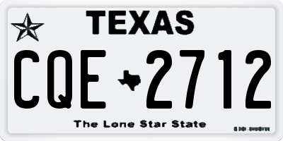 TX license plate CQE2712