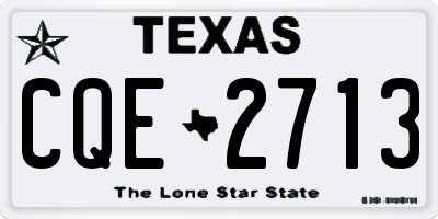 TX license plate CQE2713