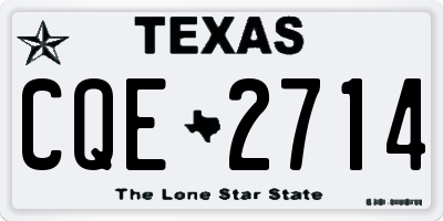 TX license plate CQE2714