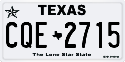 TX license plate CQE2715