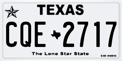 TX license plate CQE2717