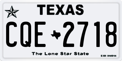 TX license plate CQE2718