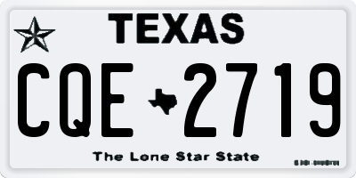 TX license plate CQE2719