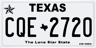 TX license plate CQE2720