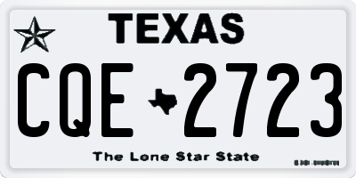 TX license plate CQE2723