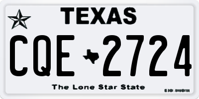TX license plate CQE2724