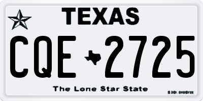 TX license plate CQE2725