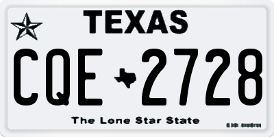 TX license plate CQE2728