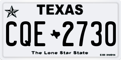 TX license plate CQE2730
