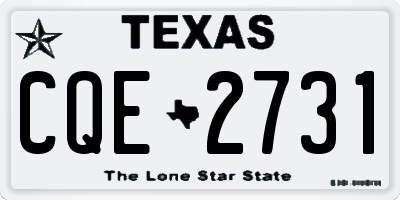 TX license plate CQE2731
