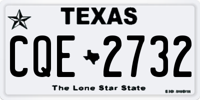 TX license plate CQE2732