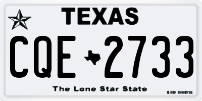 TX license plate CQE2733